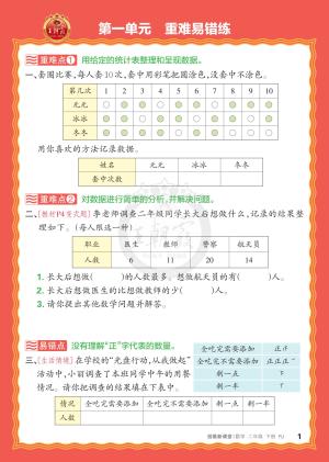 25春王朝霞《单元重难易错练》2年级下册（RJ）（17页）