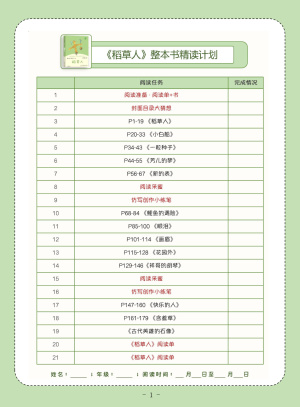 《稻草人》阅读单含答案（18页）