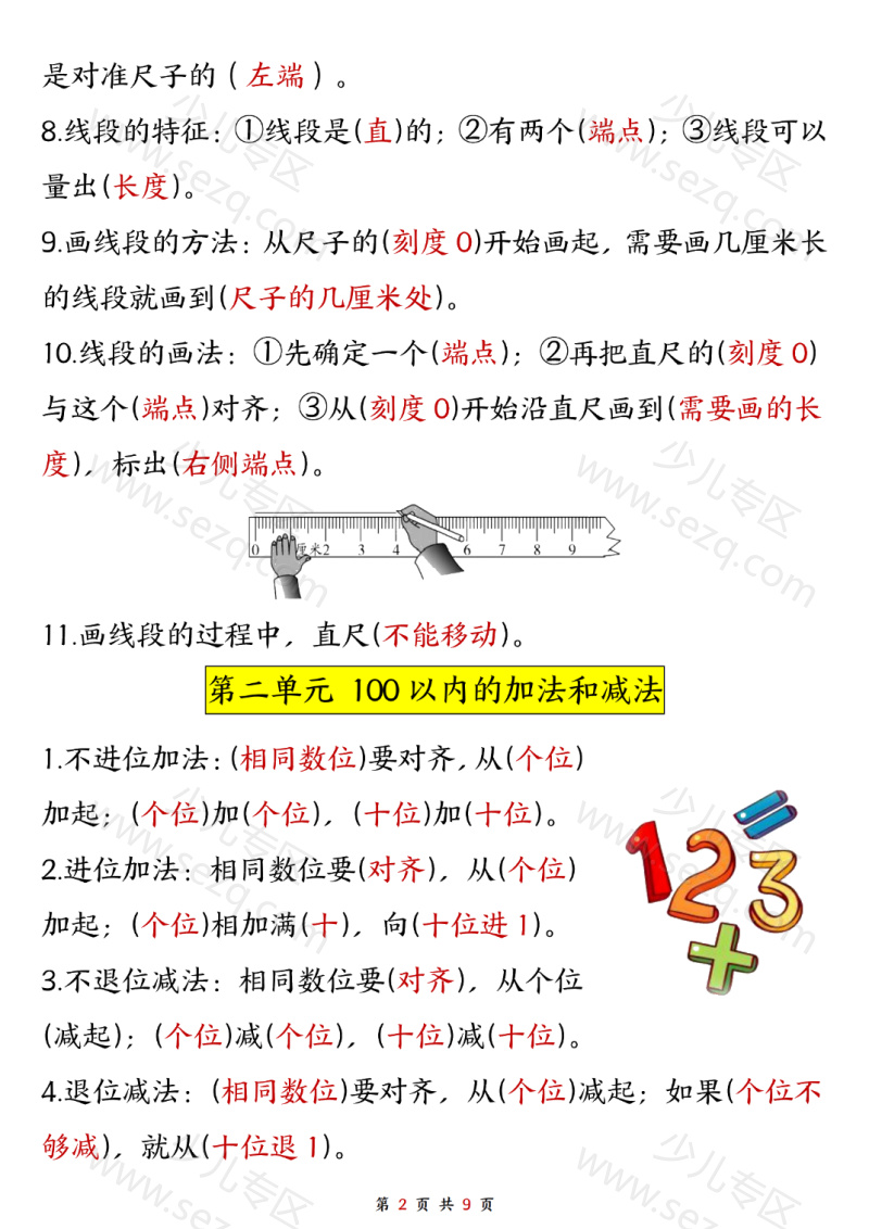 文档 二年级上册数学必背公式汇总 的截图预览 3