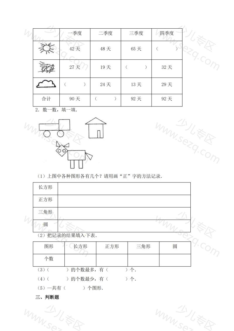文档 人教数学二下五一作业1-5单元综合练习 的截图预览 2