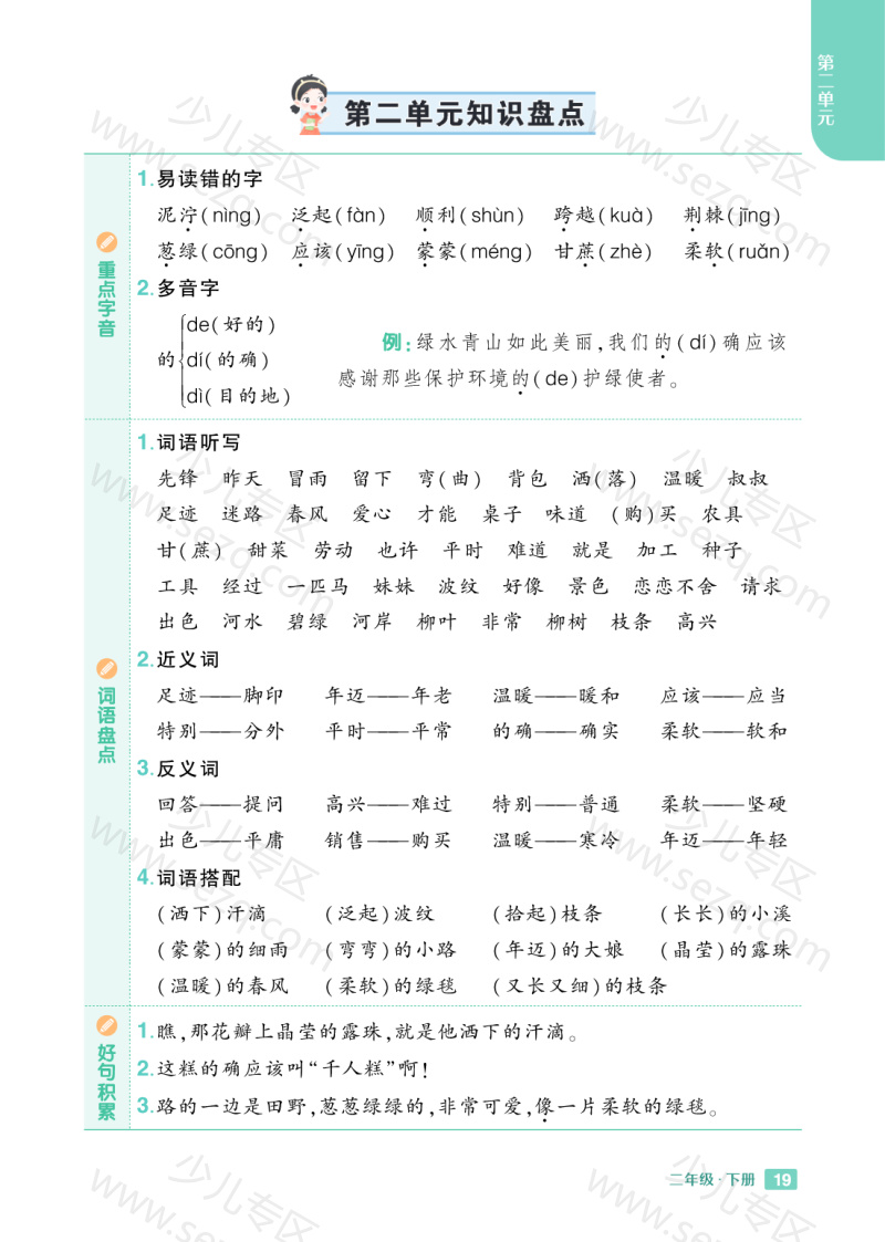 文档 25春小学语文《知识盘点》2年级下册 的截图预览 2