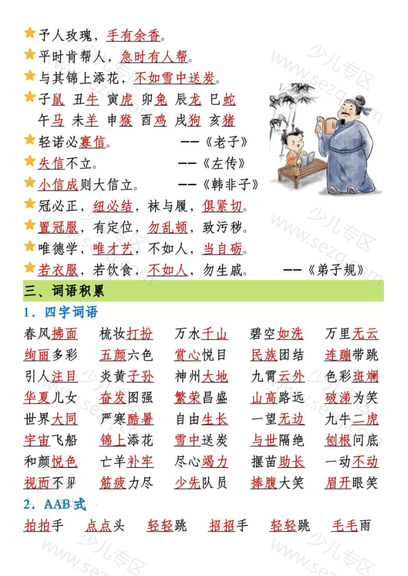 文档 25春二年级下册语文期末复习核心考点汇总 的截图预览 2