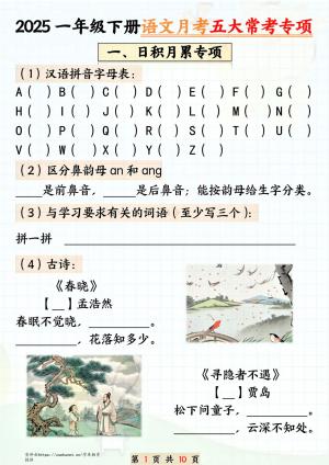 25春一下月考五大常考专项（20页）