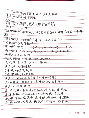 25春一年级下册语文课本全册课堂笔记（手写版）新教材（120页）