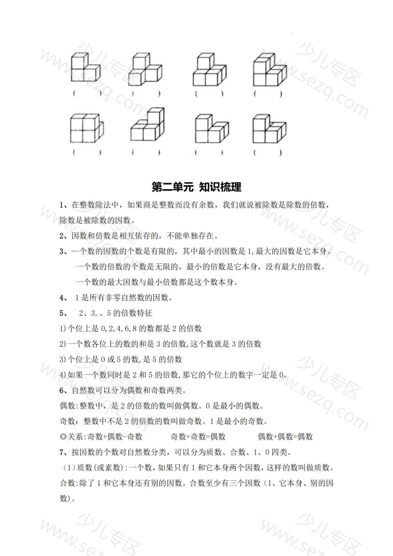 文档 人教数学五下五一作业综合练习含答案 的截图预览 3