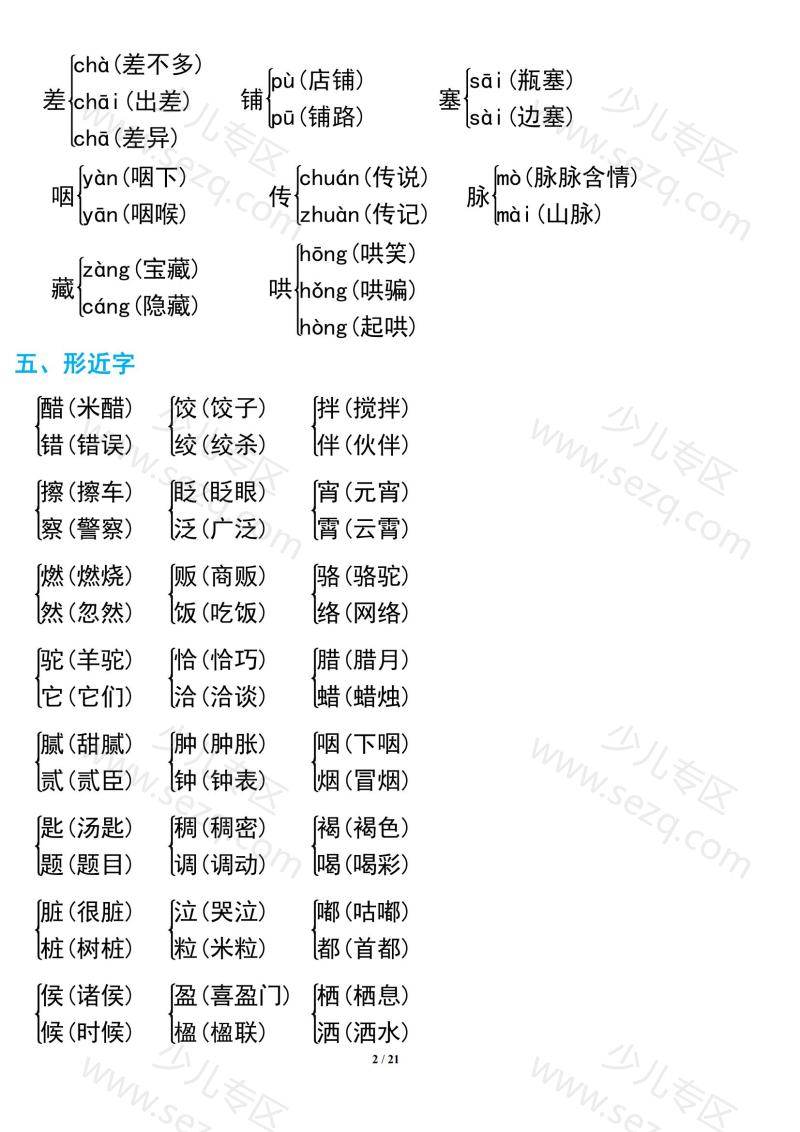 文档 语文六年级下册期中复习知识要点 的截图预览 2