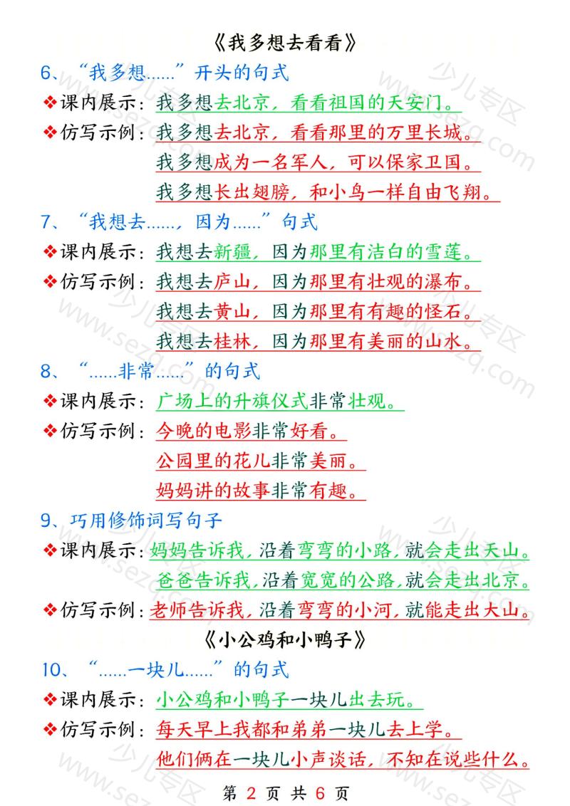 文档 25一下全册课内句子仿写 的截图预览 2