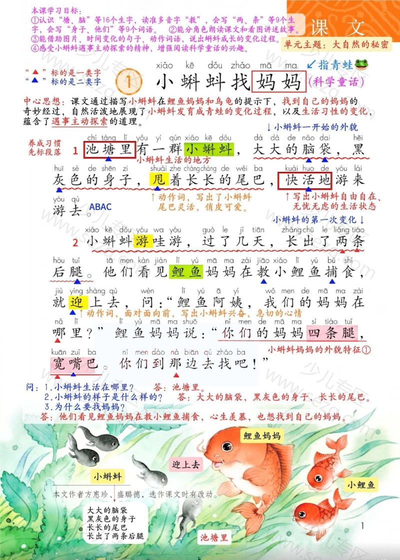 文档 25新版二年级上册语文全册课堂笔记(语文老师最新整理) 的截图预览 3