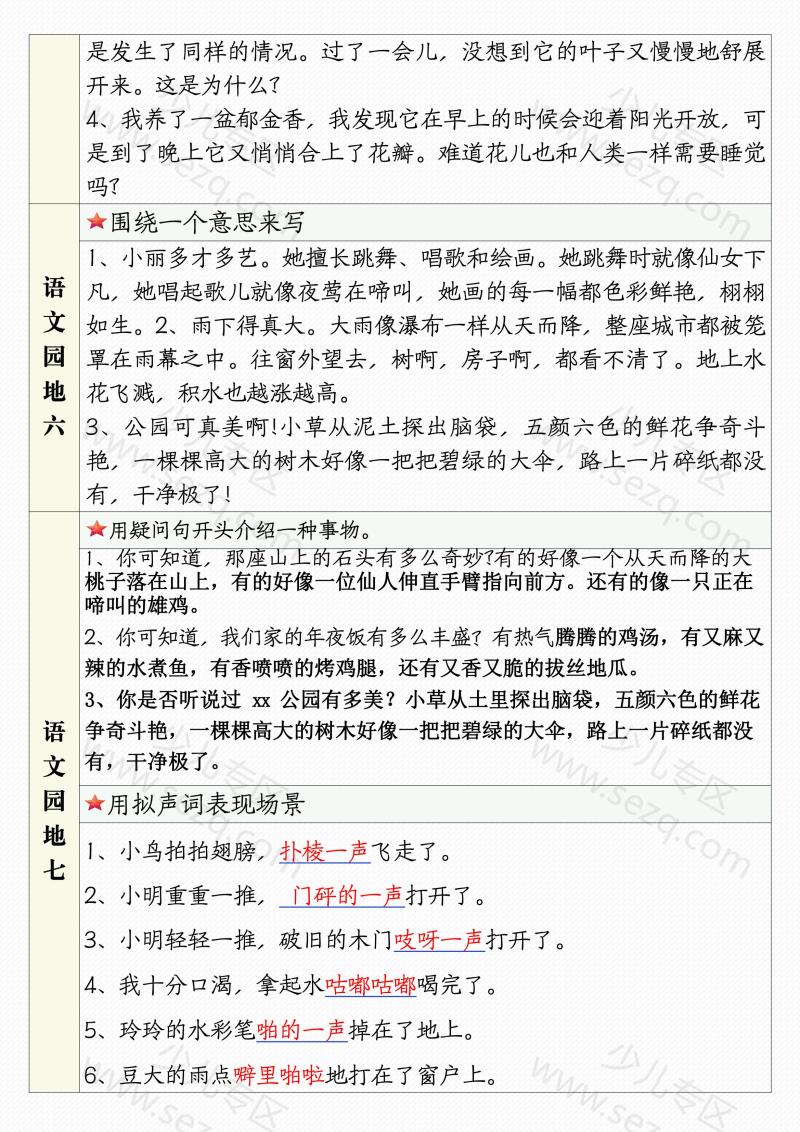 文档 三下语文1-8单元语文园地句子仿写应用文专练 的截图预览 3