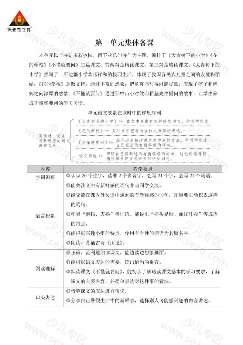 文档 25秋三上语文新版名师教案(1到8单元) 的截图预览 1