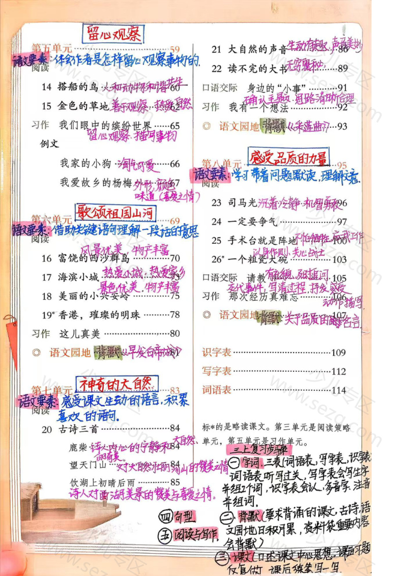 文档 25秋9月定版三年级上册语文备课课堂笔记（含板书）全册原版 的截图预览 3