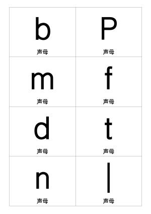 小学一年级上册语文资料-汉语拼音卡片打印版(A4纸拼音卡片)(27页)