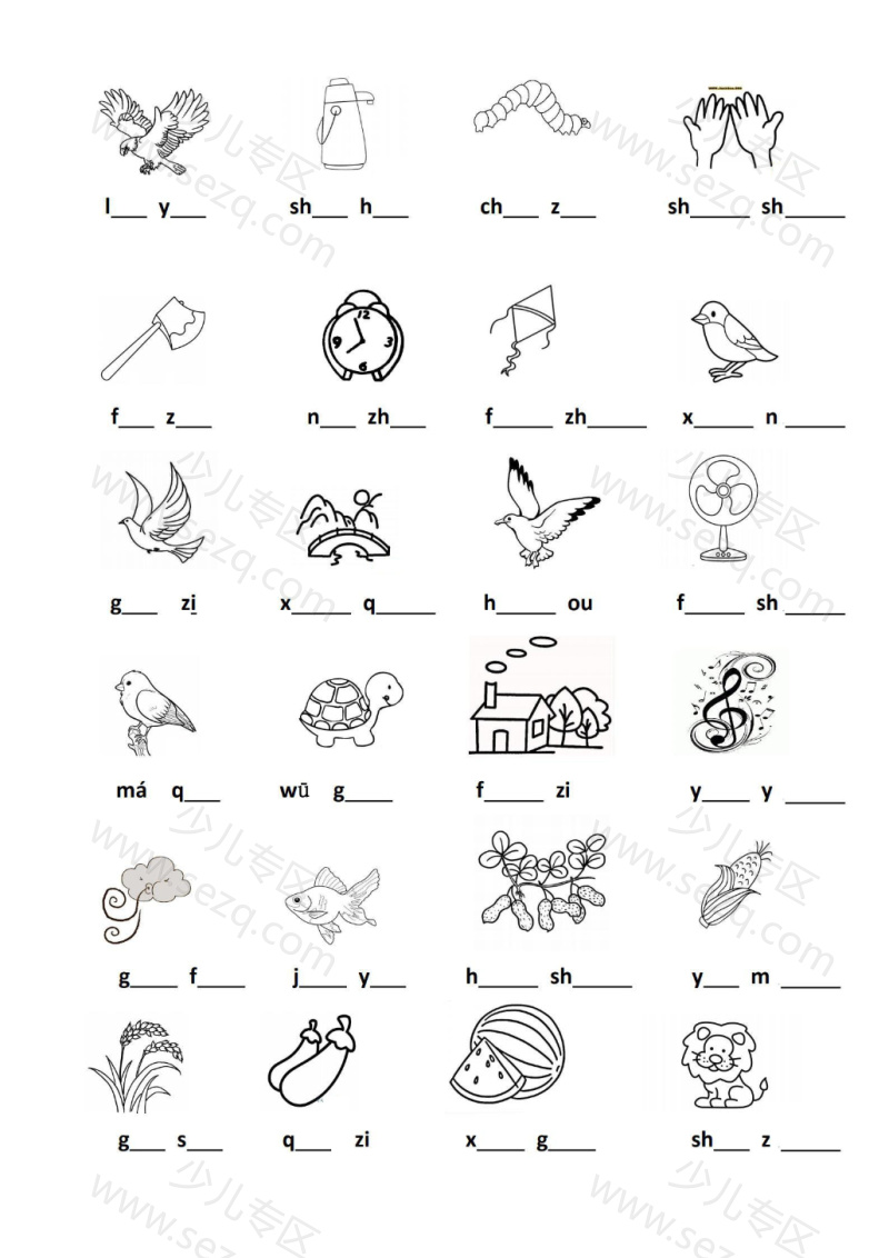 文档 一年级上册语文看图写拼音专题 的截图预览 2