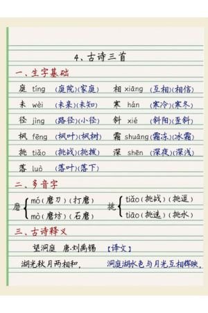 25秋三年级上册语文第二单元每课重点学习笔记（手写版）（20页）